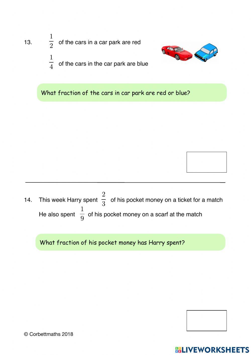 4996688 adding fraction with different denominator