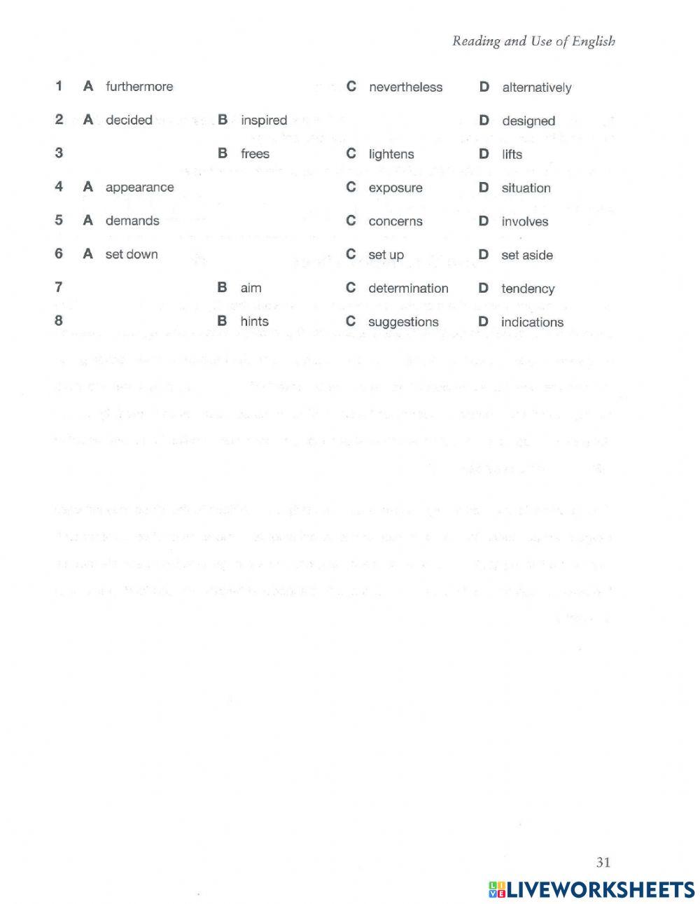CAE Test 6 R&U P1 ADAPTED