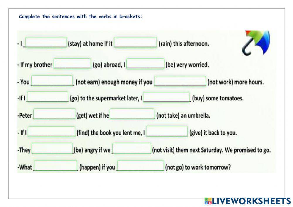 First conditional sentences 2