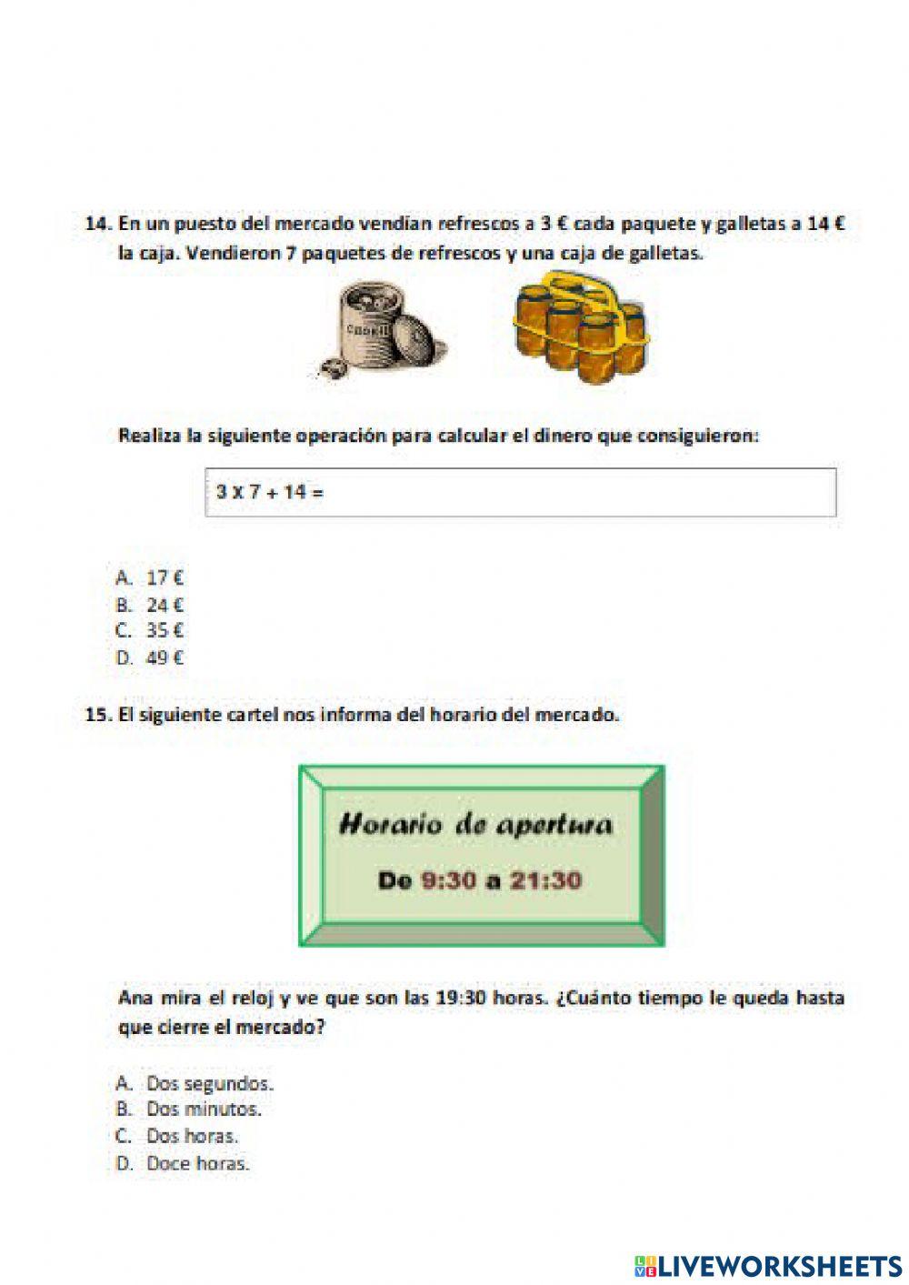 Prueba externa tercero 9