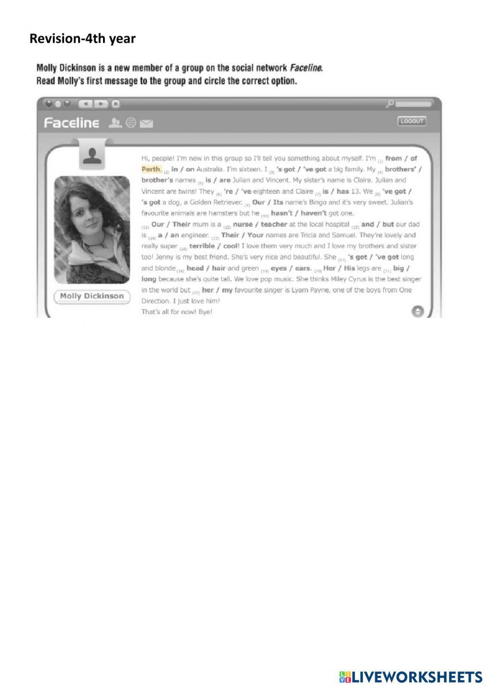 Molly's post in Faceline