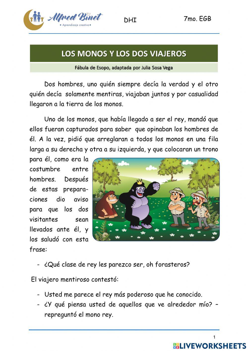 Los monos y los 2 viajeros