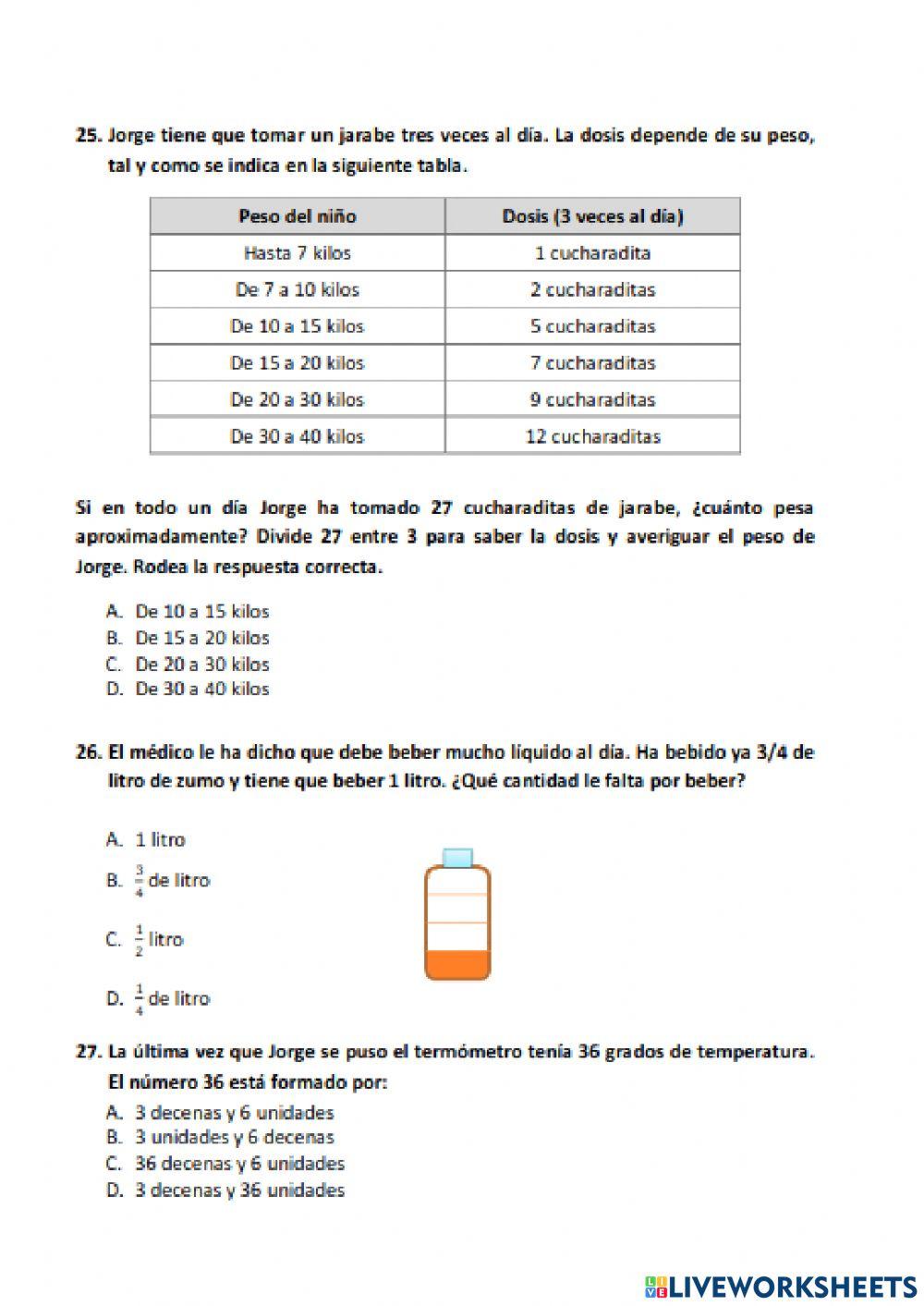 Prueba externa tercero 10