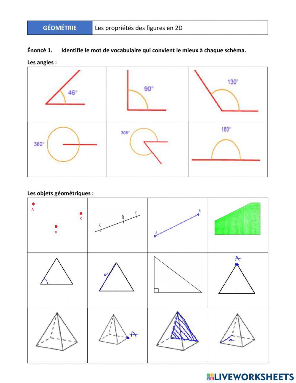 Vocubulaire géométrique de base