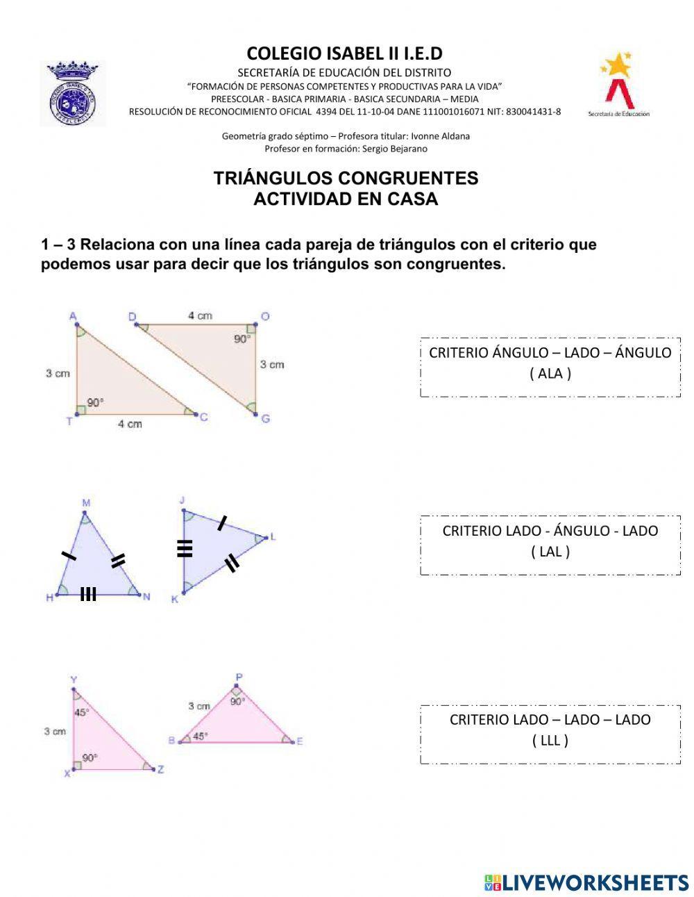 Criterios de Congruencia Triángulos 702