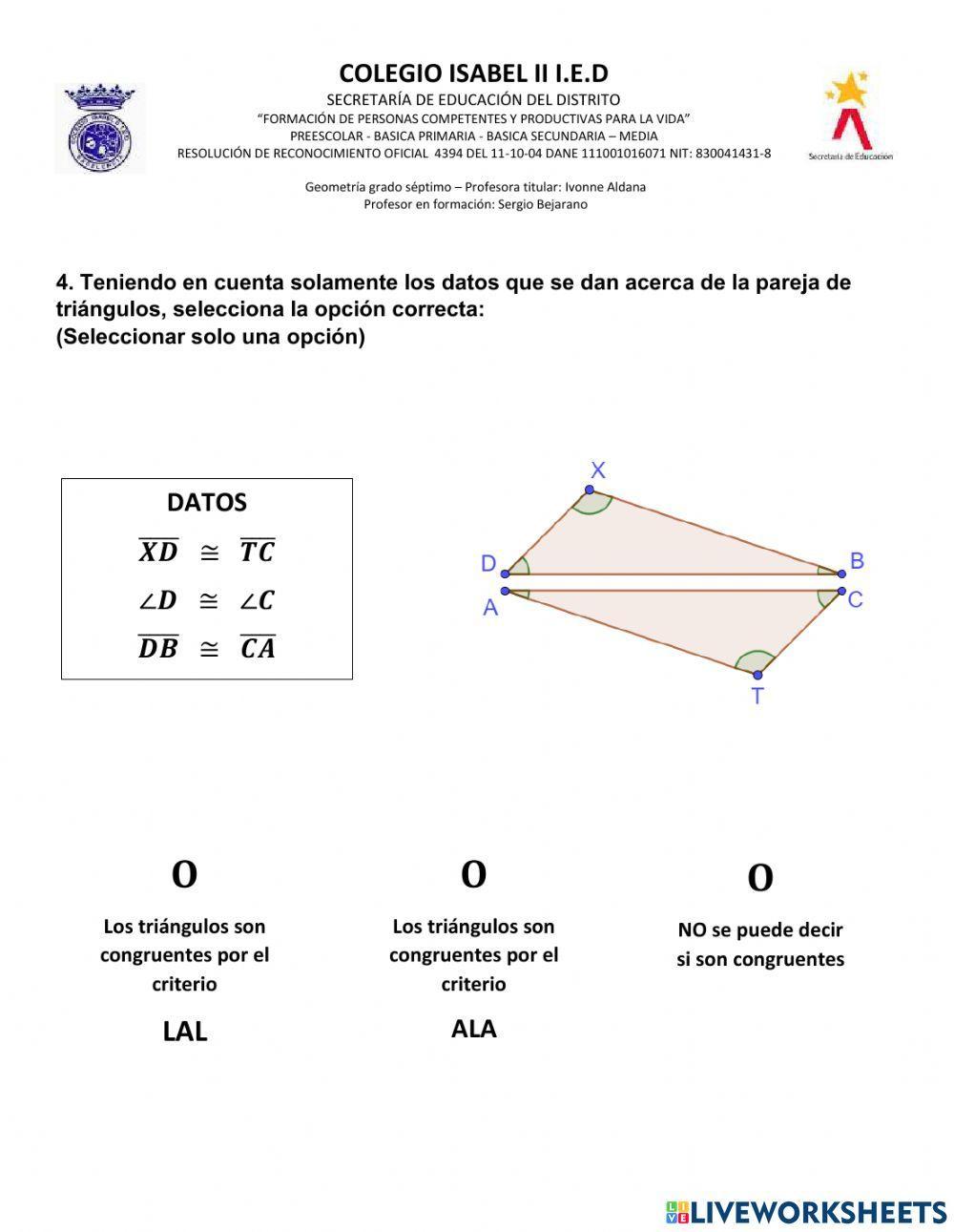 Criterios de Congruencia Triángulos 702