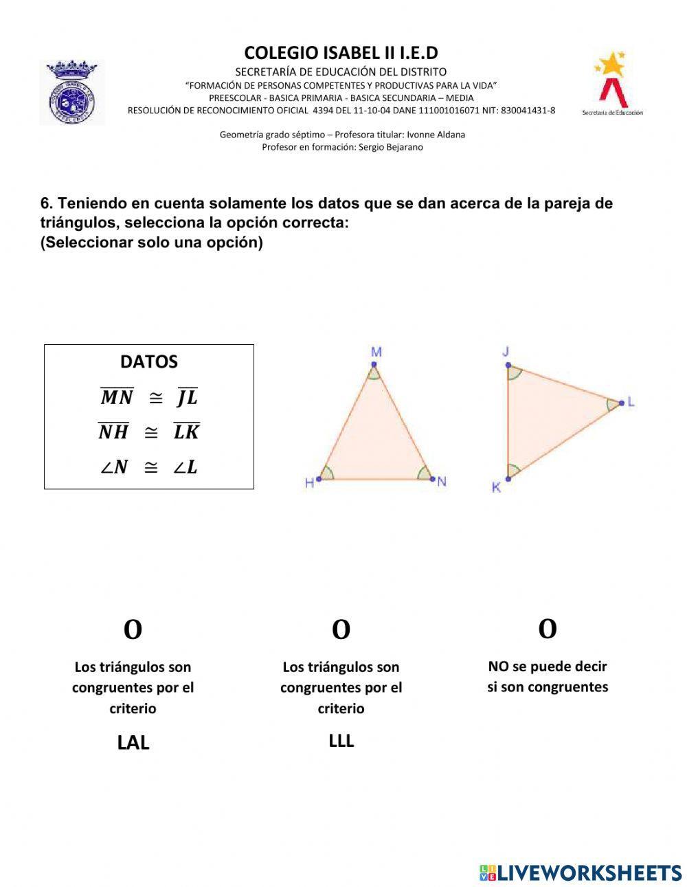 Criterios de Congruencia Triángulos 702