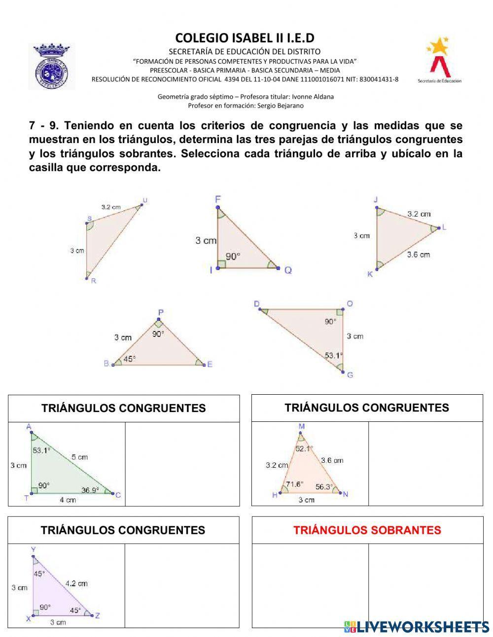 Criterios de Congruencia Triángulos 702