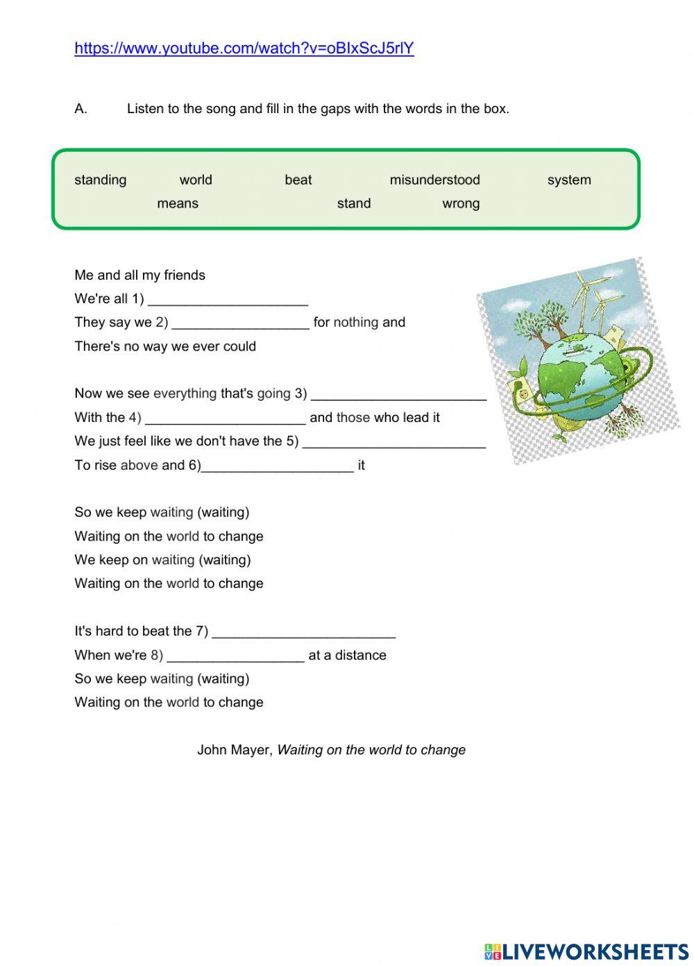 Environment- listening comprehension of a song