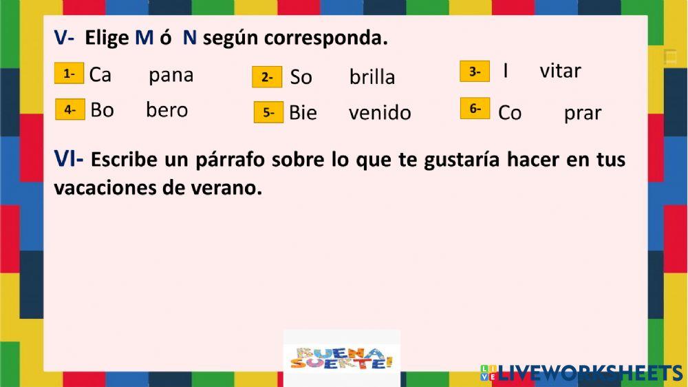 Prueba final Lengua Española