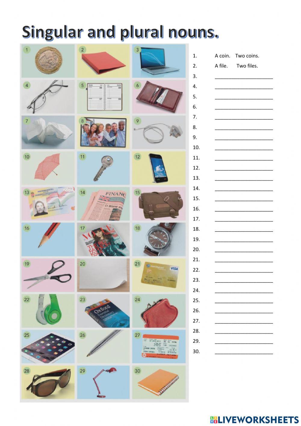 Singular and plural nouns
