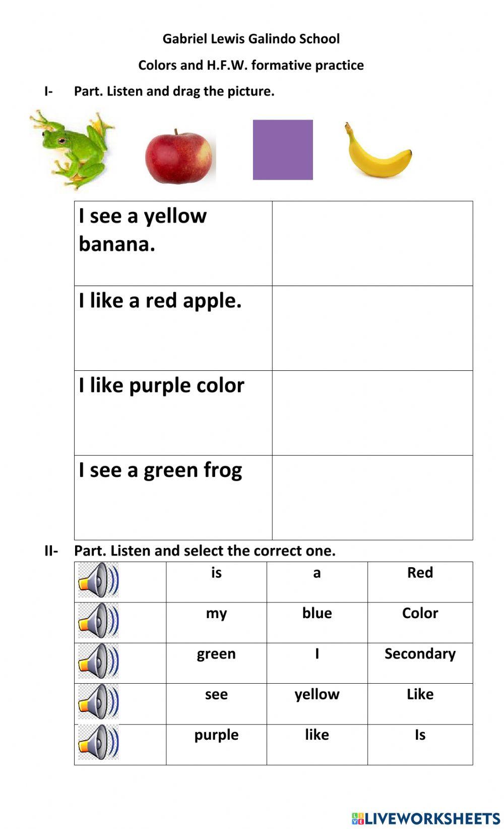 Colors and H.F.W. Practice