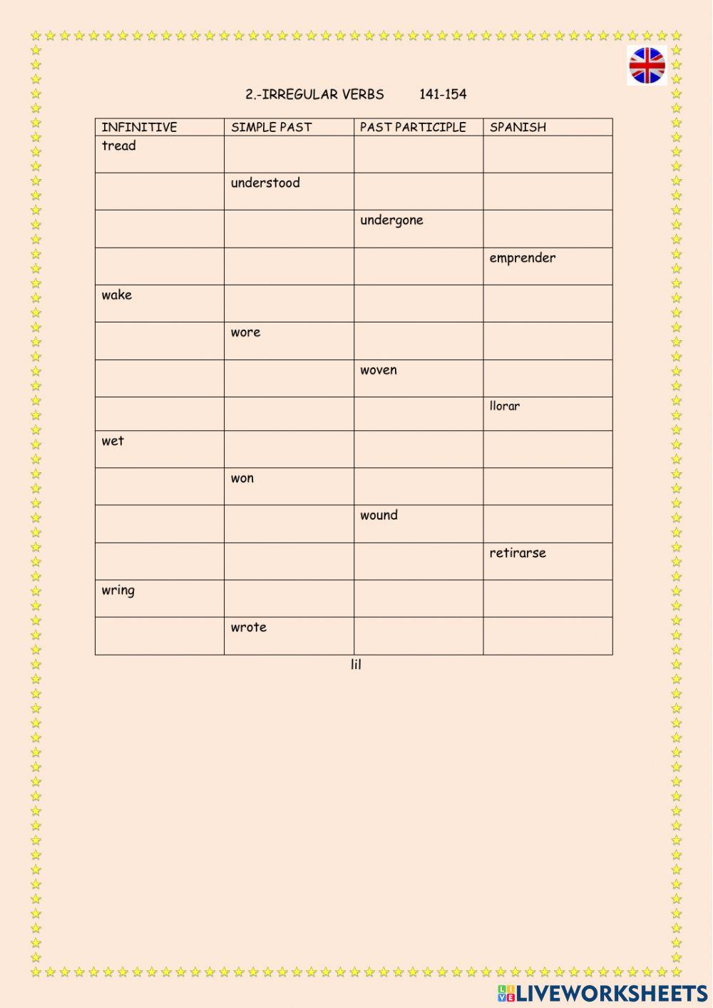 Irregular verbs-141-154