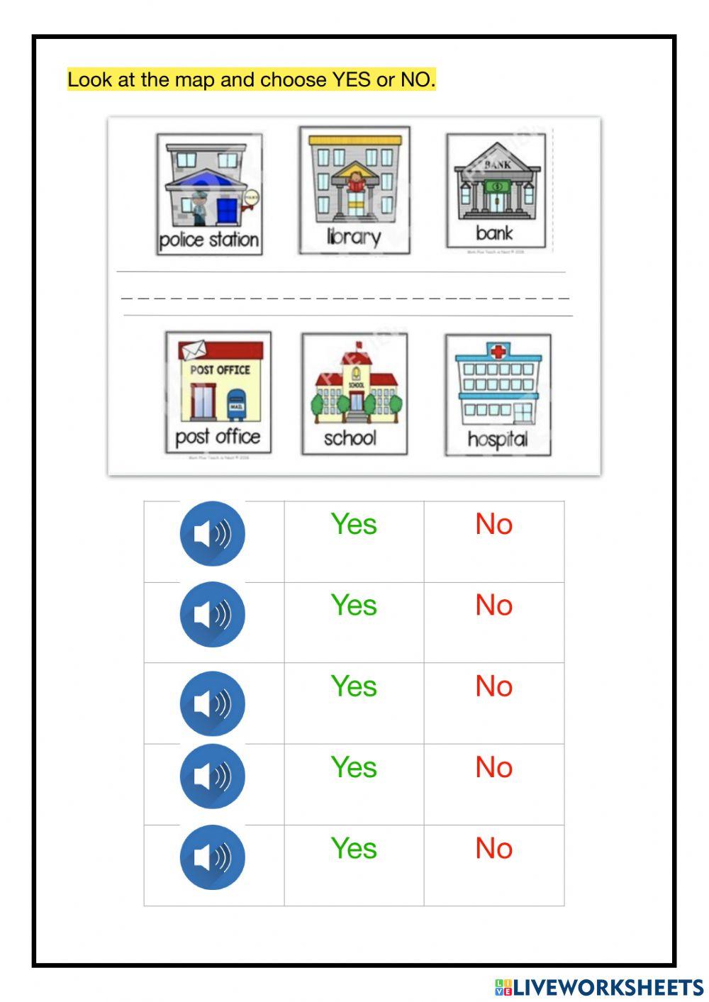 Places in the city - T or F
