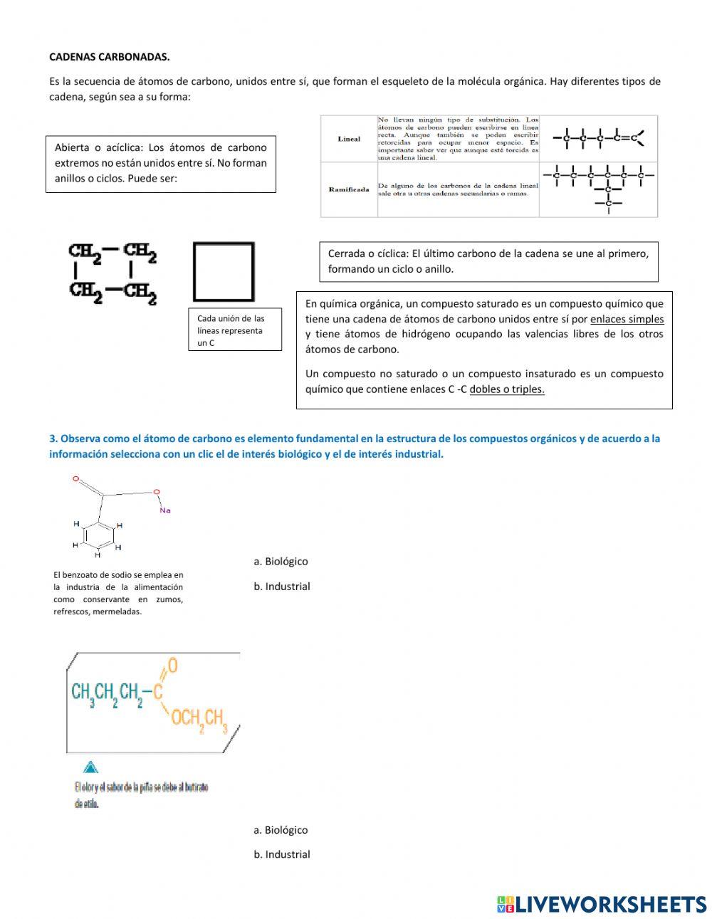 Tipo de Cadena Carbonadas