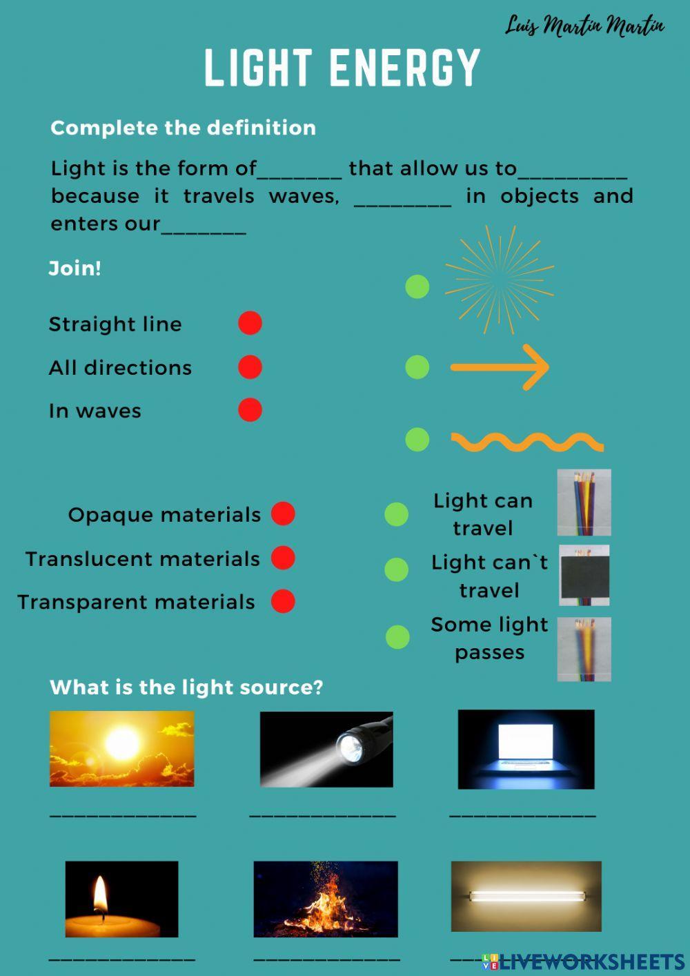 Light and sound energy