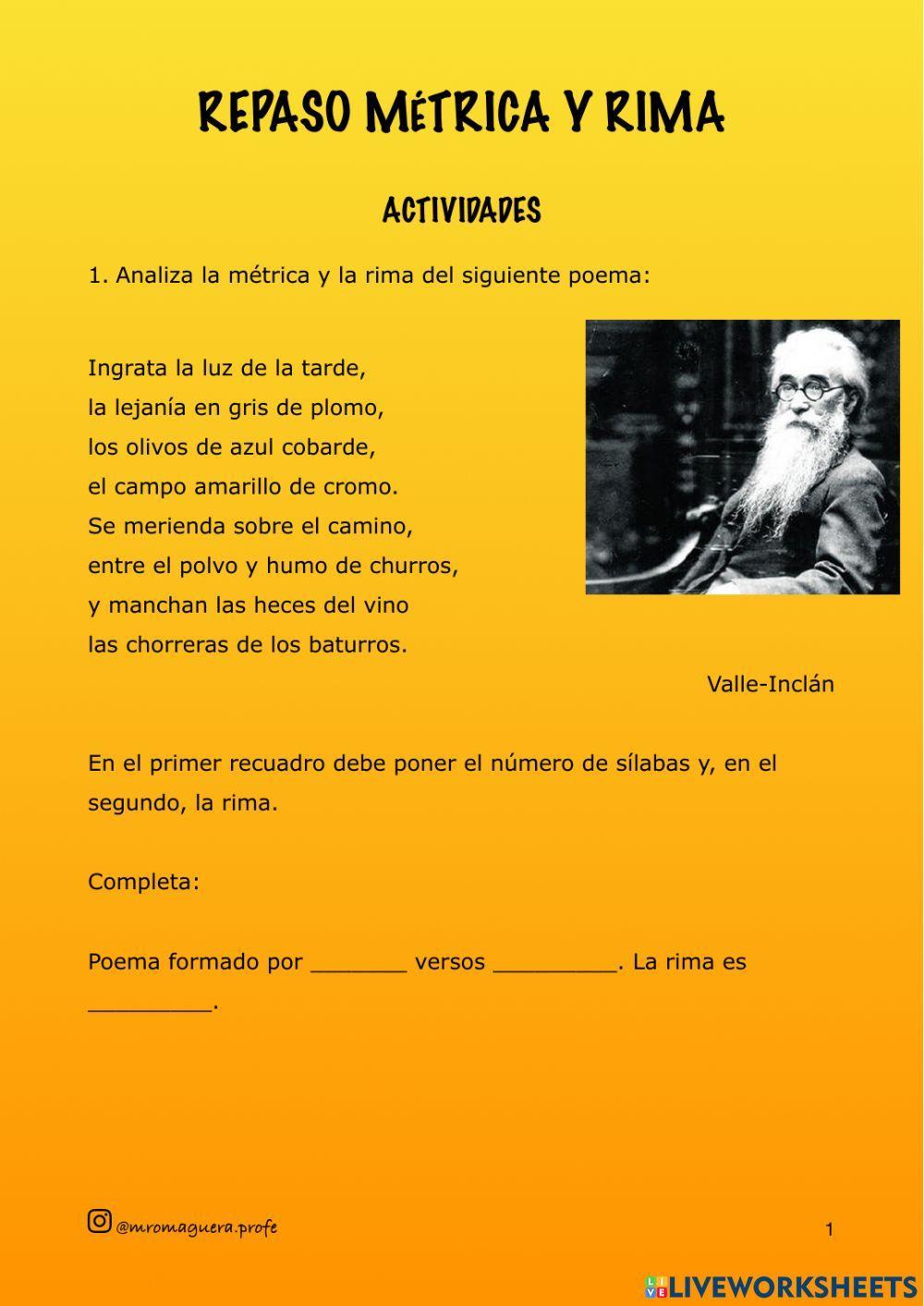 Métrica y rima (1º ESO)