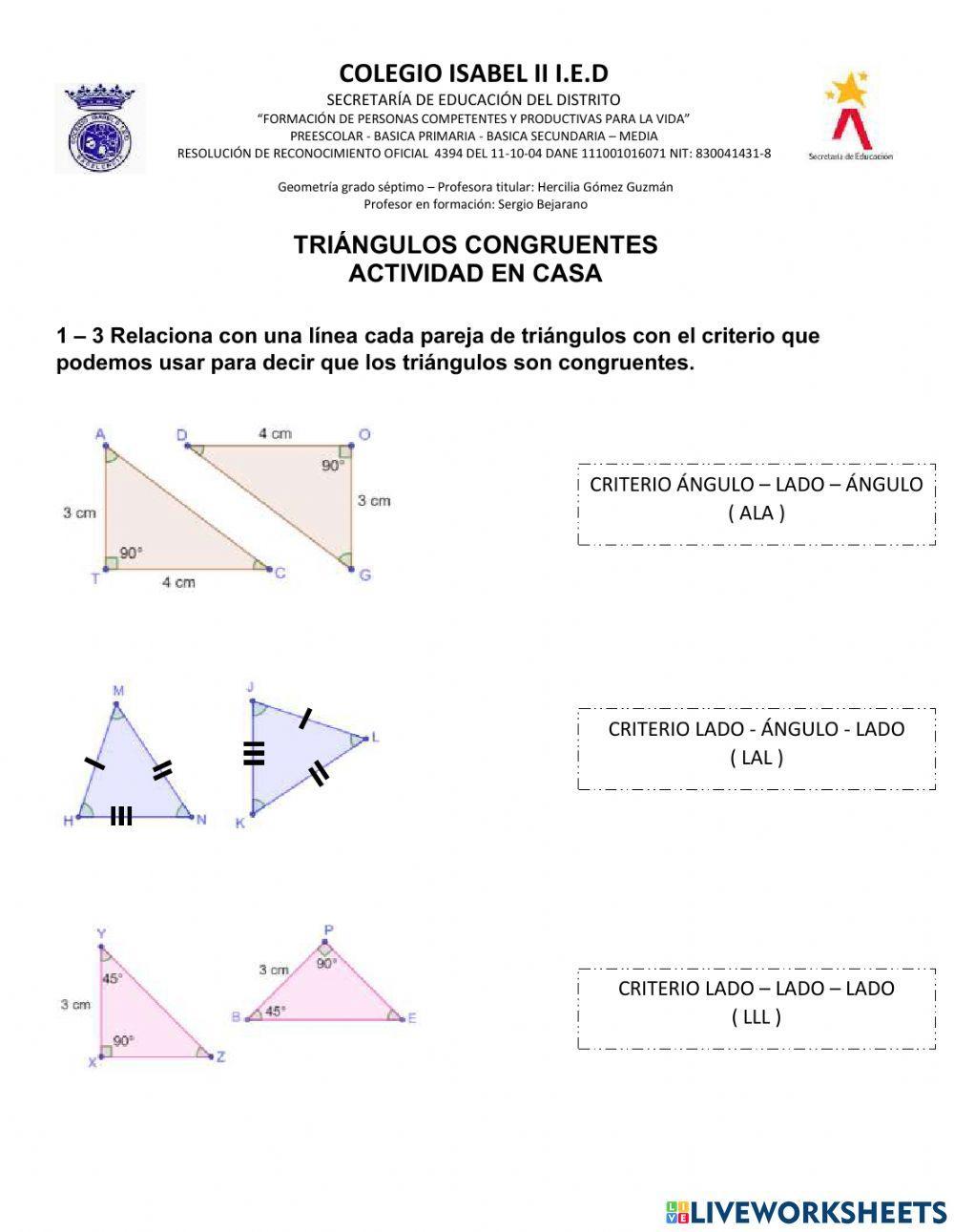 Criterios de Congruencia Triángulos 703