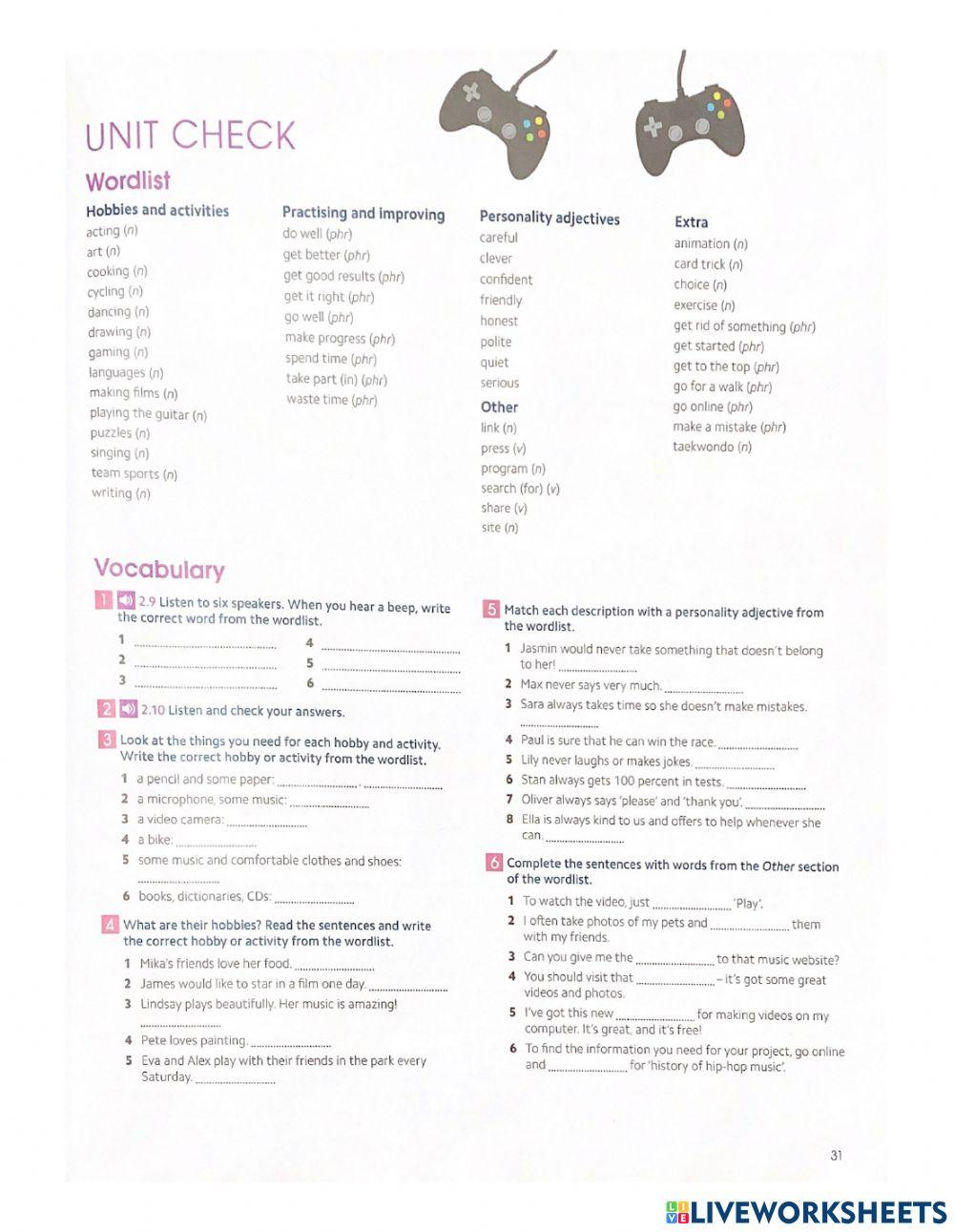 GOLD EXPERIENCE A2+ Unit 2