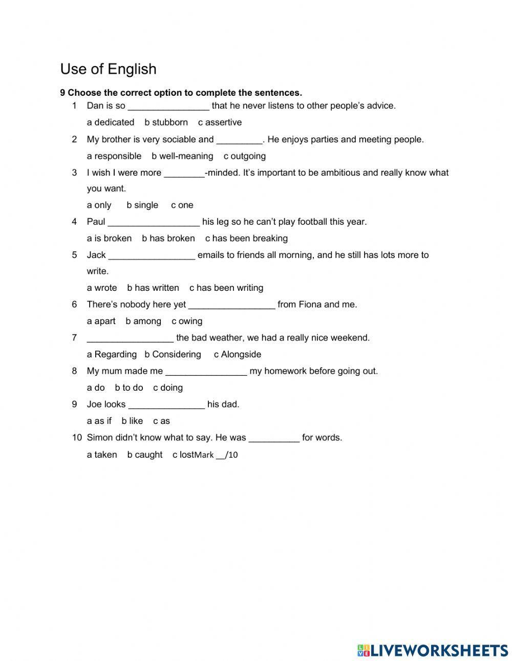 Unit 1 test