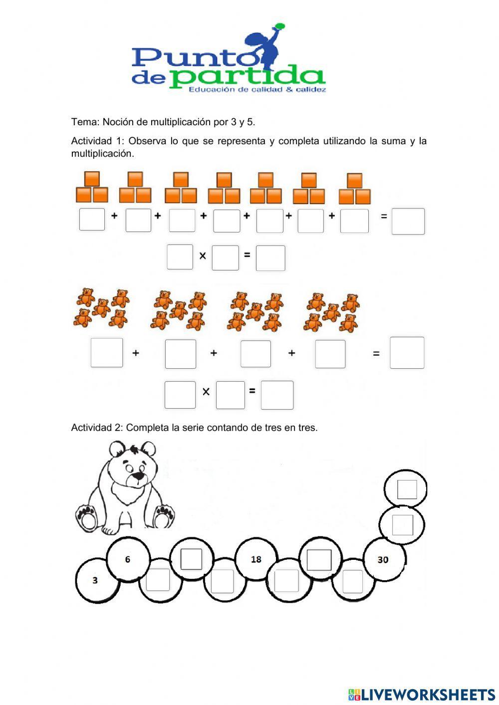 Noción de multiplicación