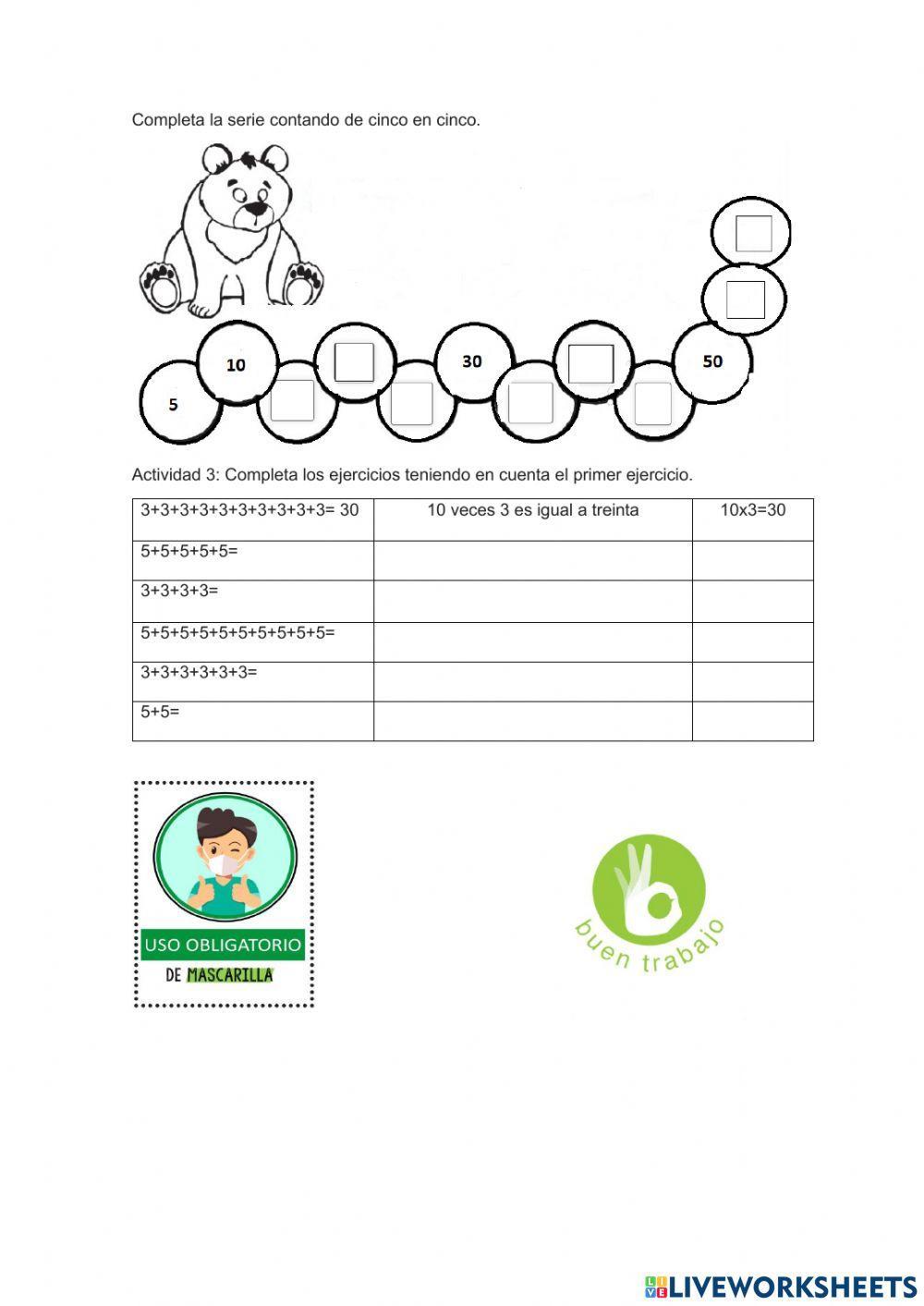 Noción de multiplicación