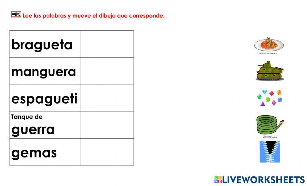 Gue-Ge: Mover dibujos a palabras 2