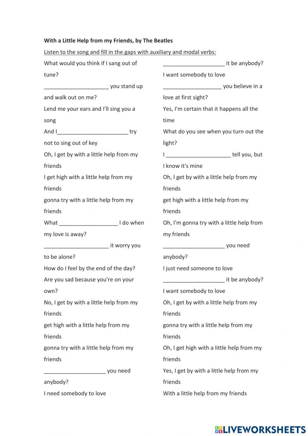 Song: With A Little Help From My Friends