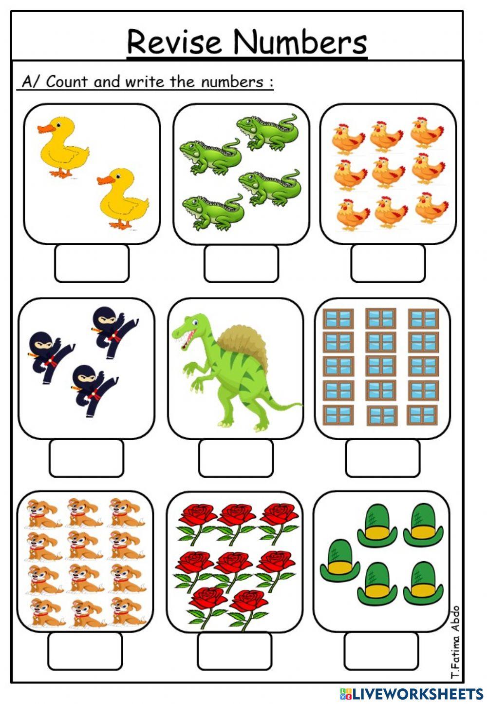 Numbers 1 15 liveworksheets 972569