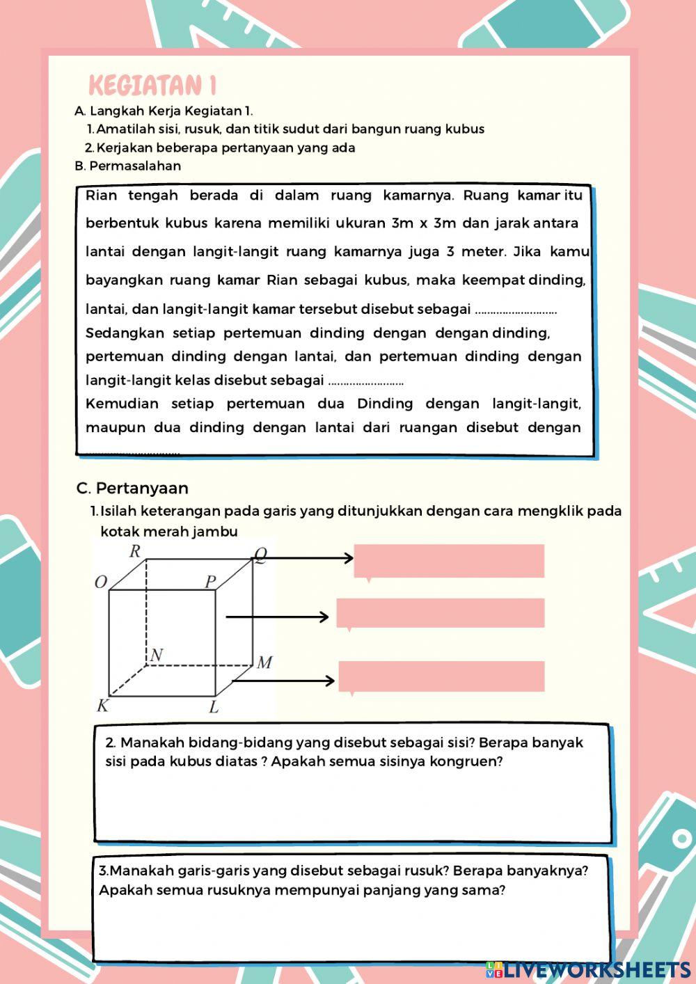 LKPD unsur dan sifat kubus