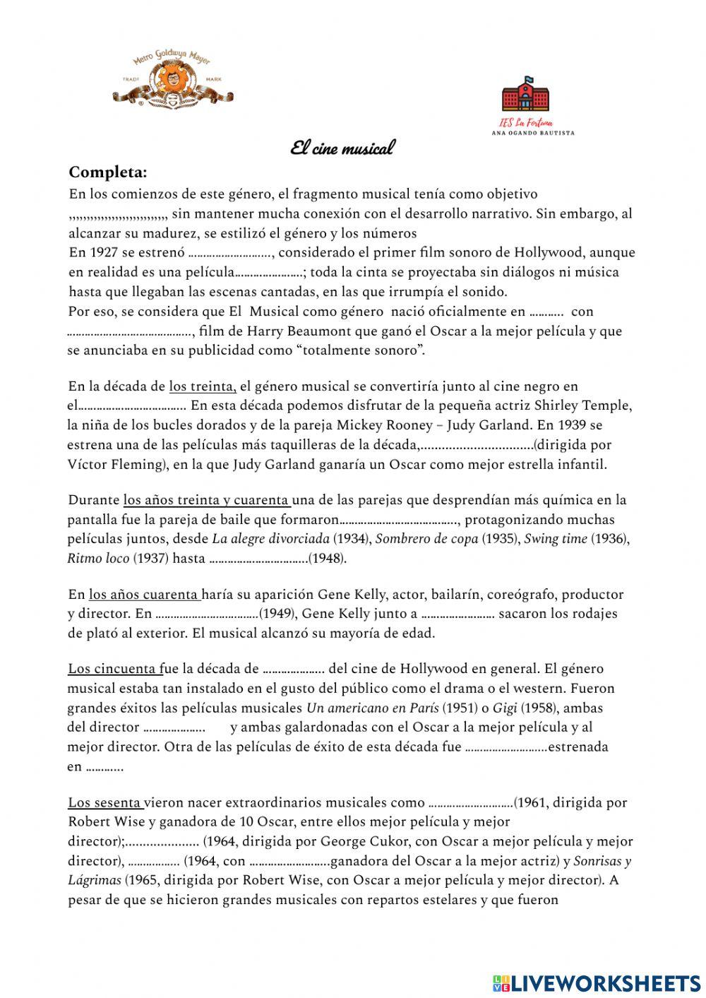 Historia del cine musical 1