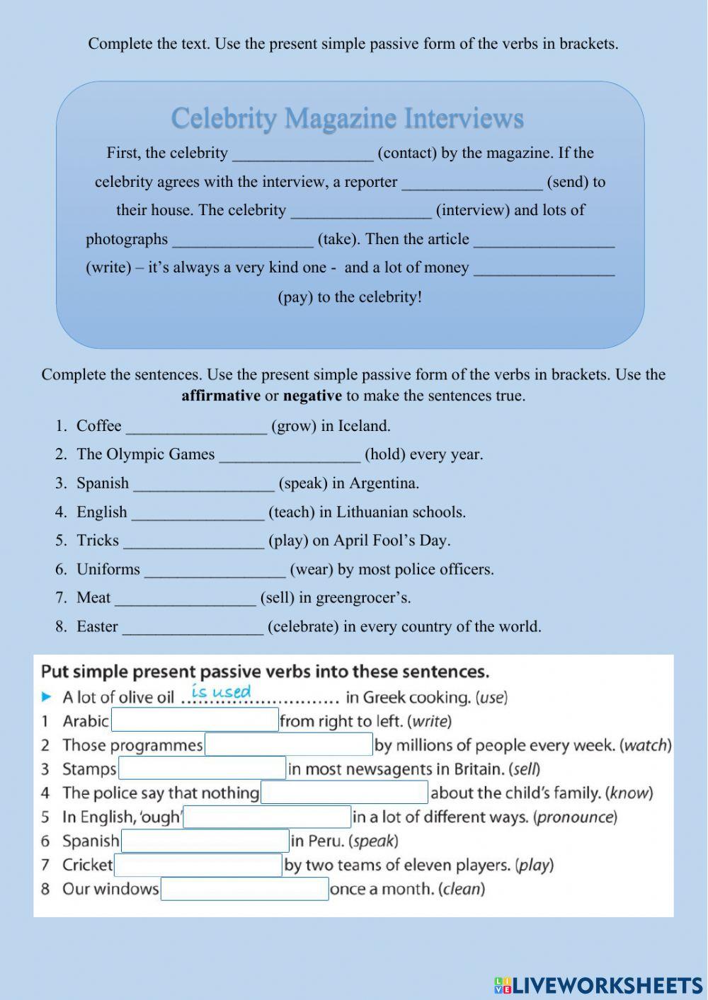 Simple present passive