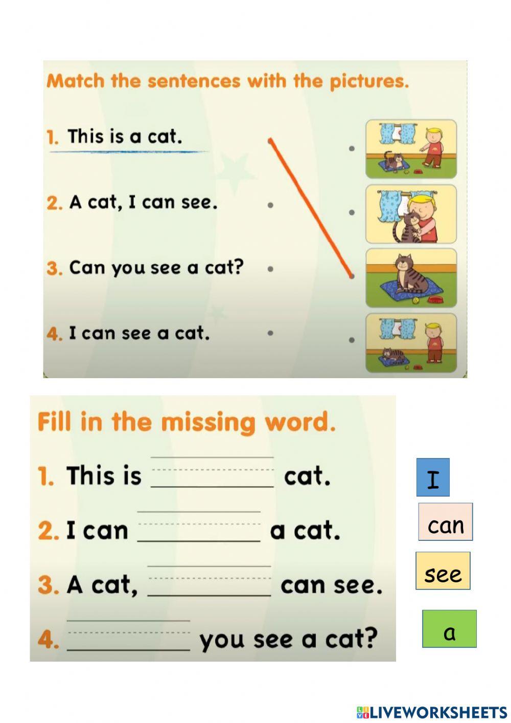 Sight words I, can, see, a