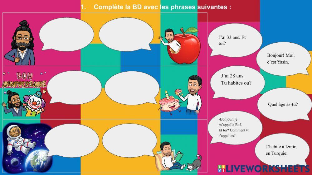 se présenter-présenter quelqu'un online exercise for | Live Worksheets