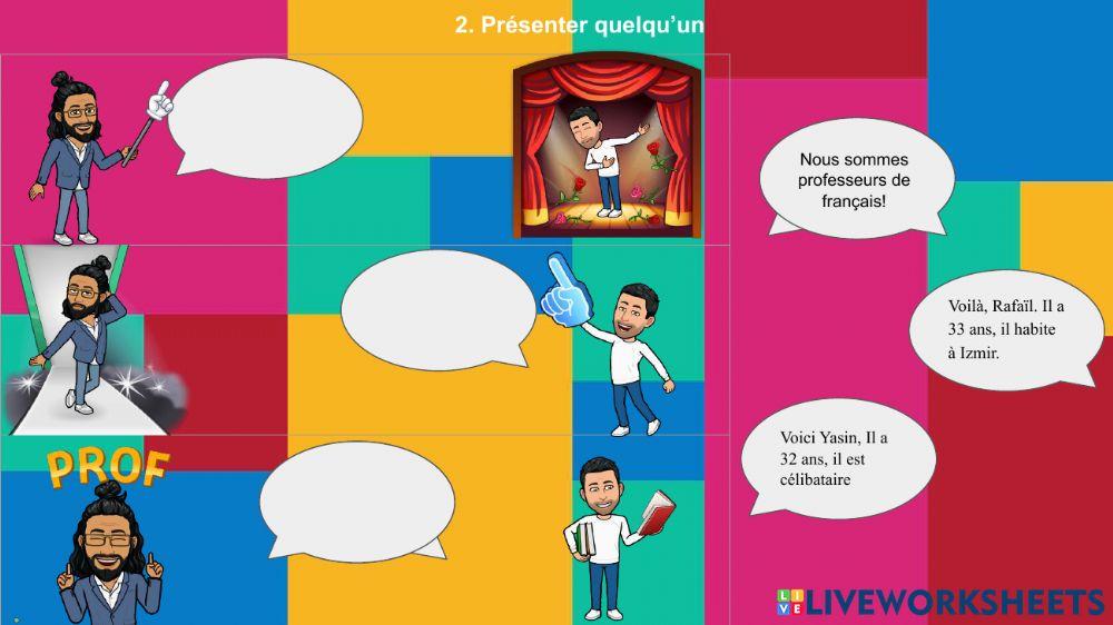 se présenter-présenter quelqu'un online exercise for | Live Worksheets