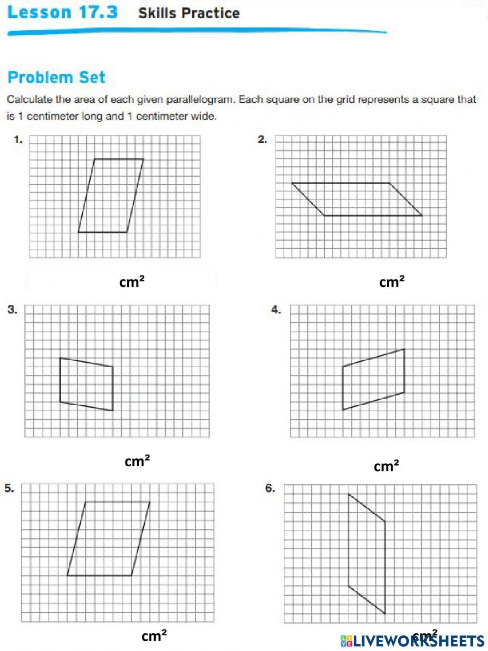 Area of Parallelograms