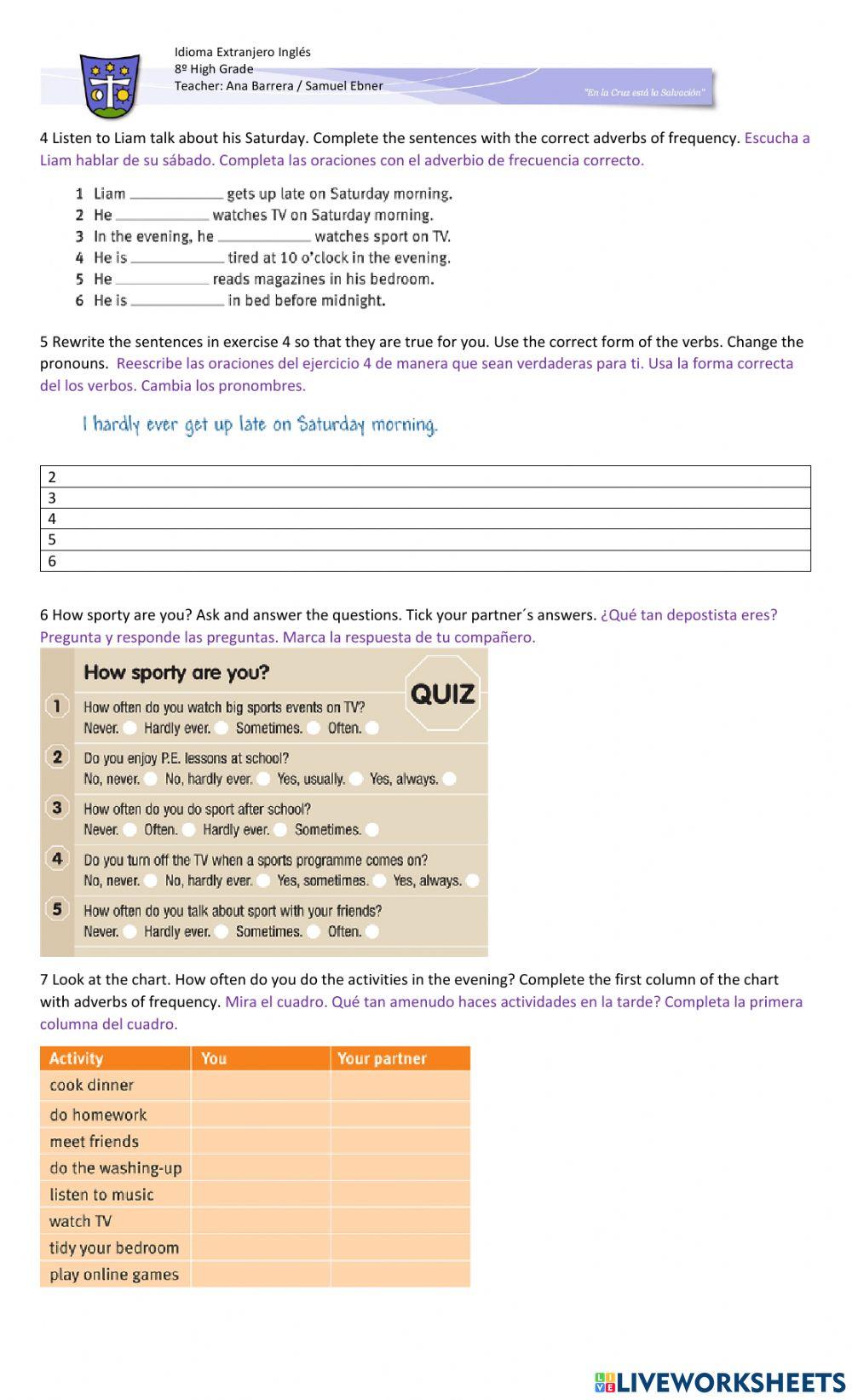 8th grade- worksheet 