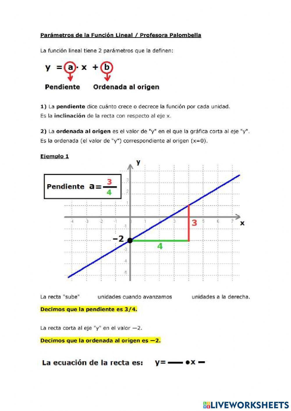 Función lineal Función lineal