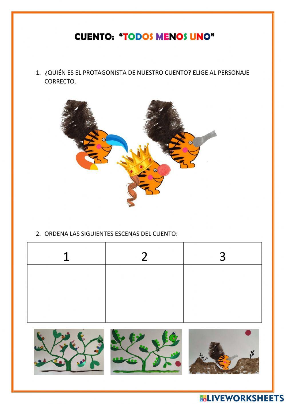 Actividades cuento -Todos menos uno-