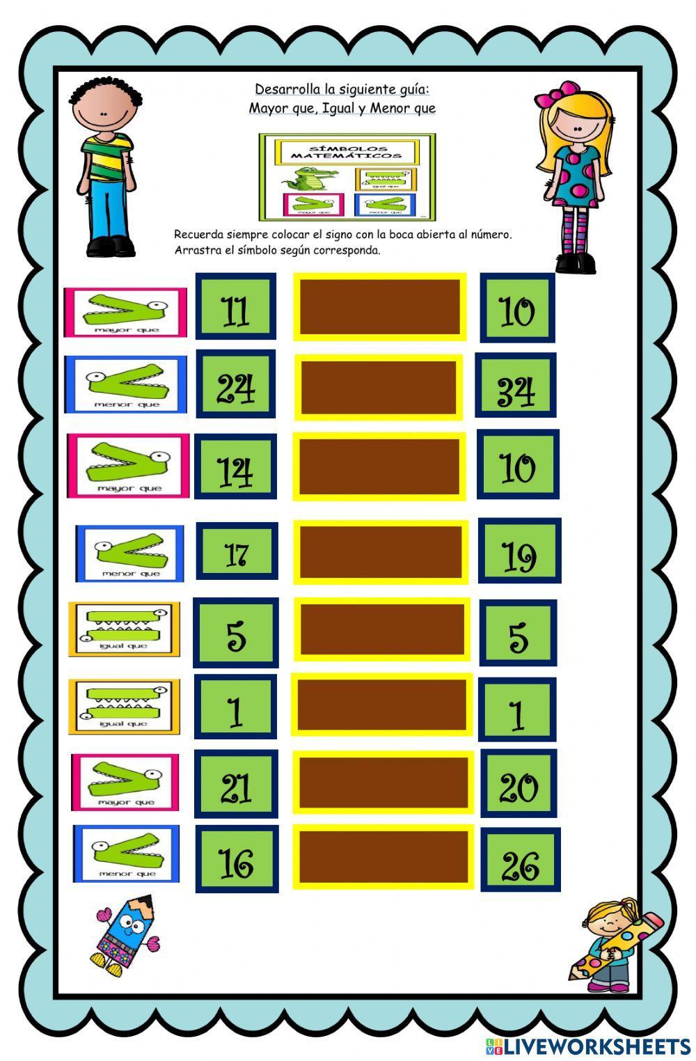 Mayor que, igual y menor que