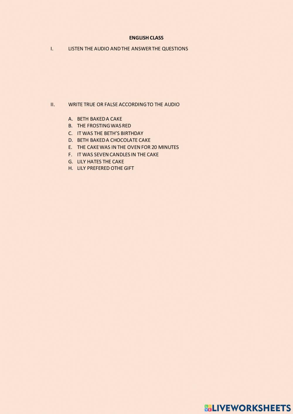 Listening simple past