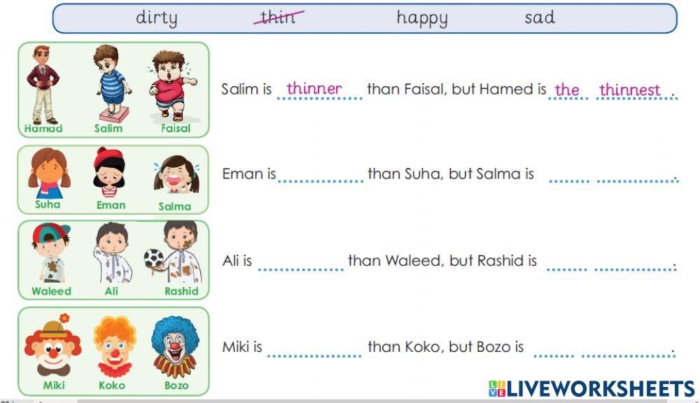 Comparatives and superlatives