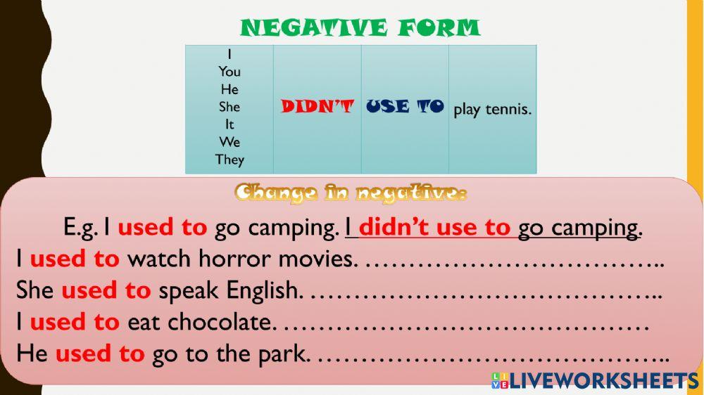 Used to - post grade