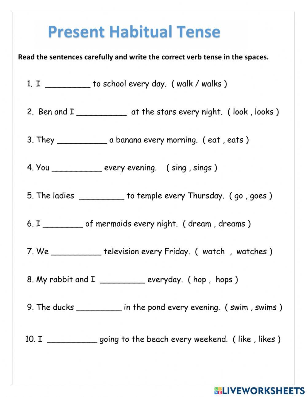 Grammar - Present Habitual Tense