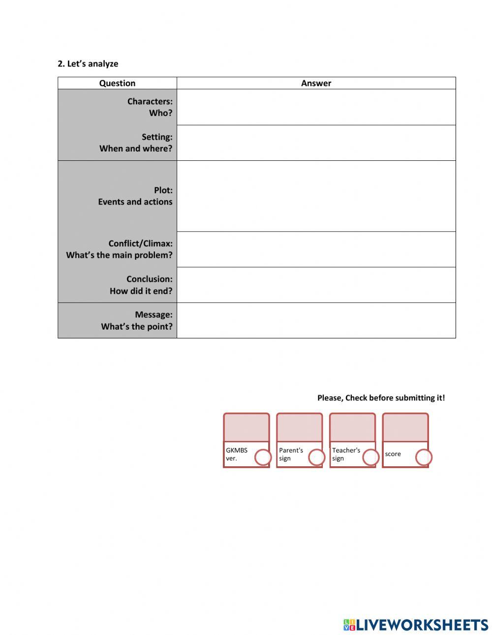 Analysis Recount Text worksheet | Live Worksheets