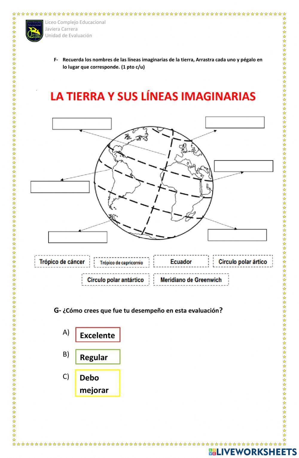 Prueba Historia y geografía. Hemisferios, océanos y continentes