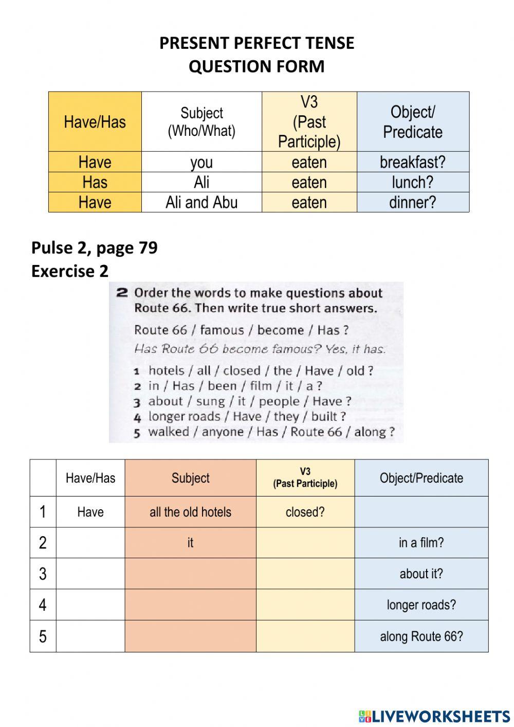 Pulse 2 pg 79 Exercise 2 