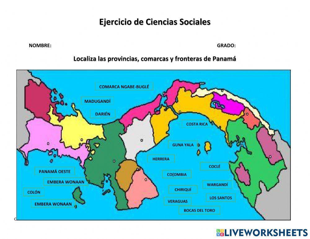 Ejercicio de localización mapa de Panamá