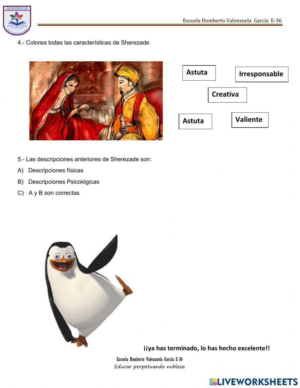 Guía de trabajo -Un viaje a través de las mil y una noches