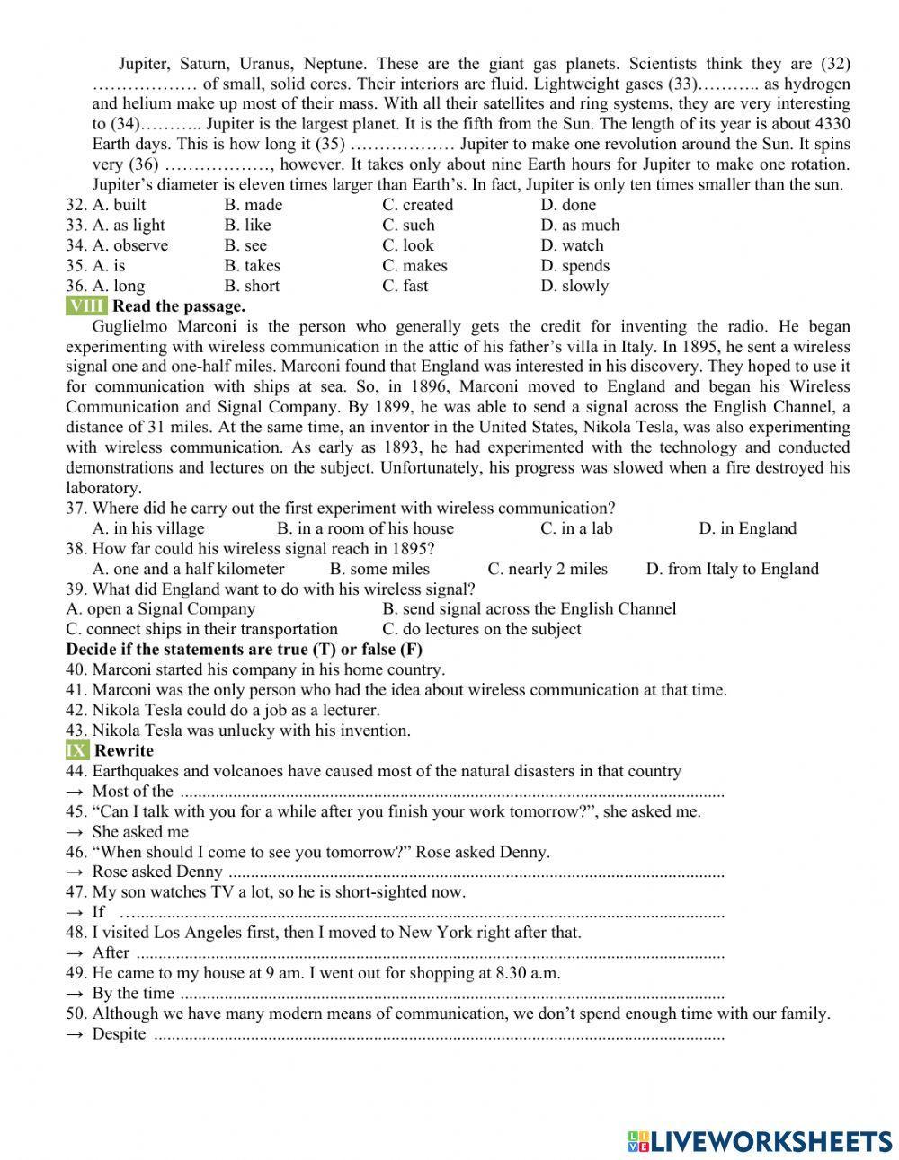 G8 END OF TERM 2 test 1